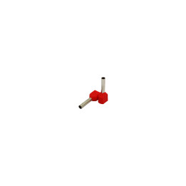 Izoliuota dviejų galų įvorė 1mm2/10mm, raudona, 100 vnt.