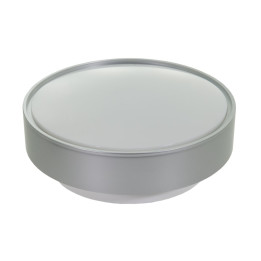 DIONE LED silver ring, white bottom, milky lampsha