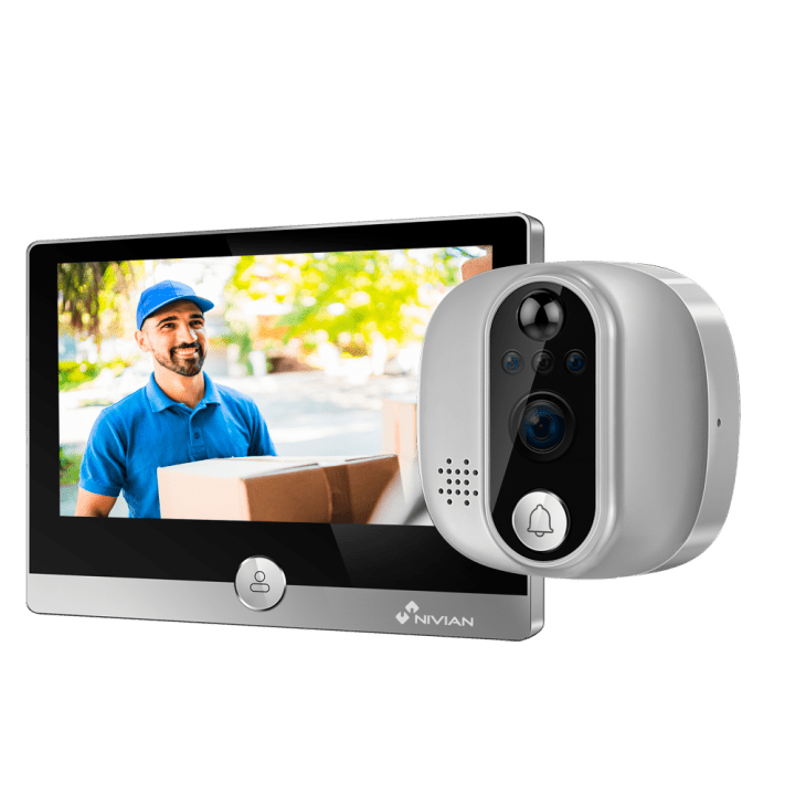 NIVIAN RETAIL NVS-IPC-DOORVIEW1 2MP PTZ IP -kamera PoE:llä, Wi-Fi, IP66, kaksoisvalo, microSD