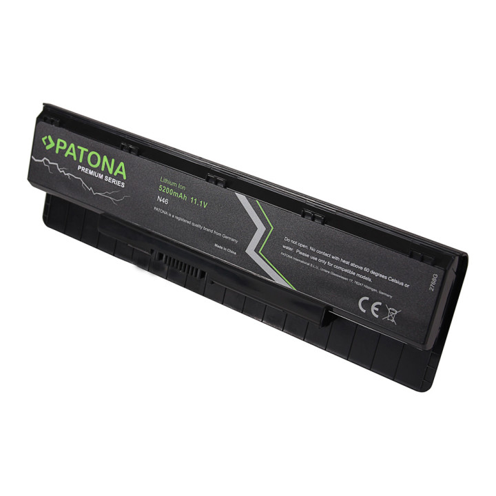 Patona PT2768 Premium Laptop Battery for ASUS N46, N56, N76 - 5200mAh 11.1V Li-ion