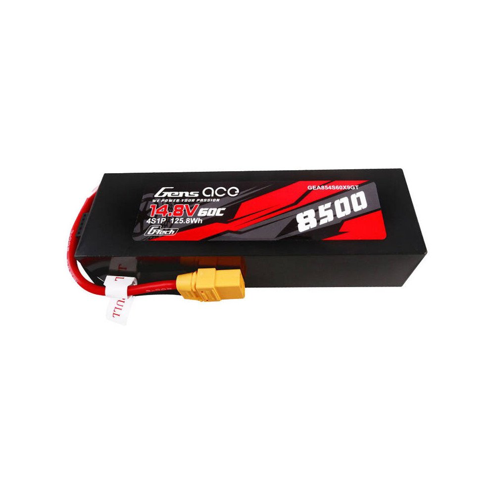 Gens ace G-Tech 8500mAh 14.8V 60C 4S1P Lipo Battery Pack PC Material Case with XT90 plug