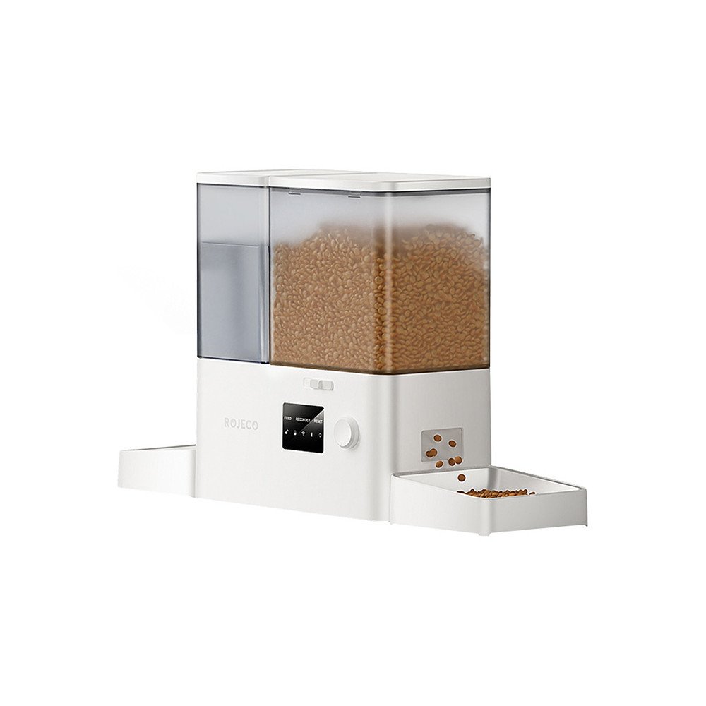 Rojeco New 2 in 1 Pet Water Fountain and Feeder WiFi (white)