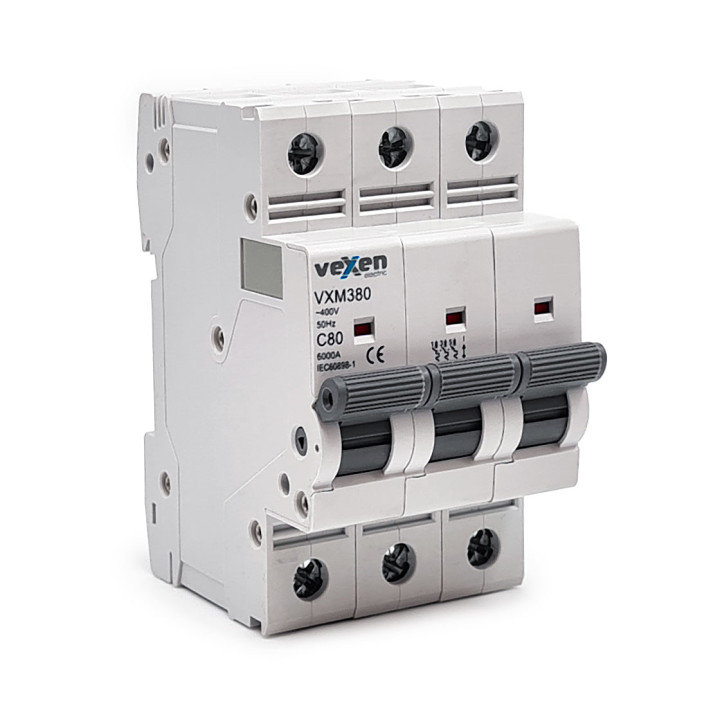 VXM3C80 Modulinis grandinės pertraukiklis 6kA 3P C 80A
