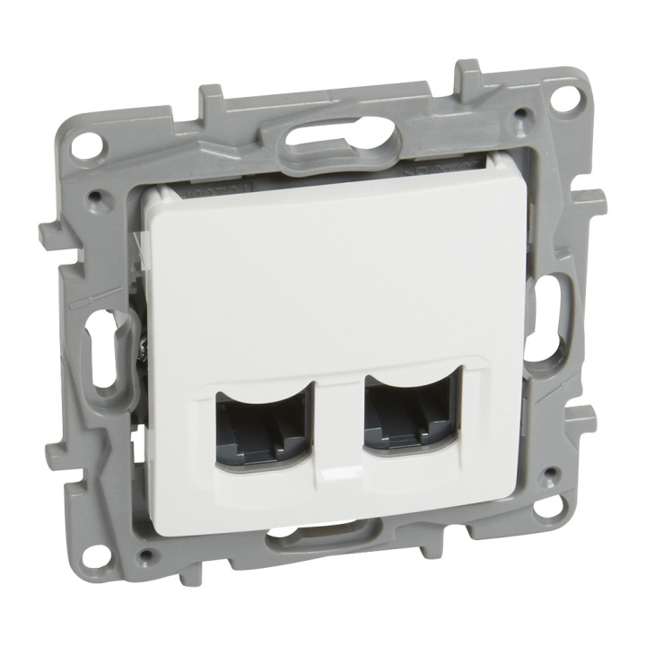 2 x RJ 45 Cat.6 UTP lizdas Niloe - 9 kontaktų - baltas
