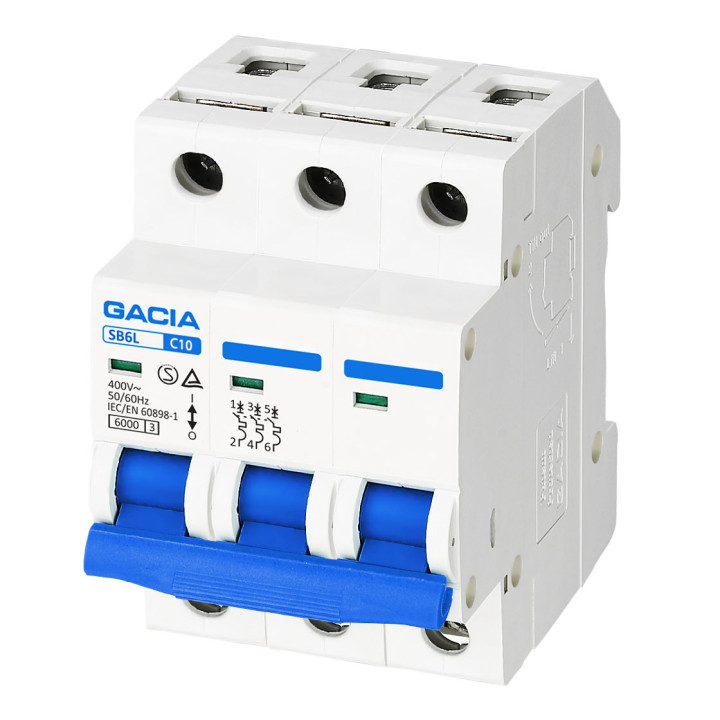 SB6L 3P C10 6kA miniature circuit breaker