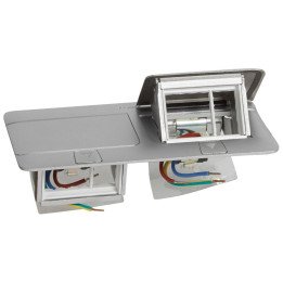 Pop-up box to be equipped - 2 x 3 modules - matt aluminium finish