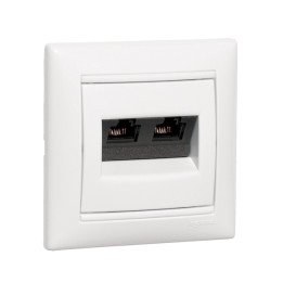 Информационная розетка Valena 2xRJ45 Cat.5e слоновая кость