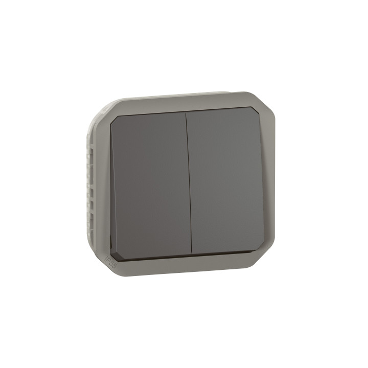 PLEXO 2 GANG 2-WAY SWITCH OR 2 GANG PUSH BUTTON - ANTHRACITE - MECHANISM