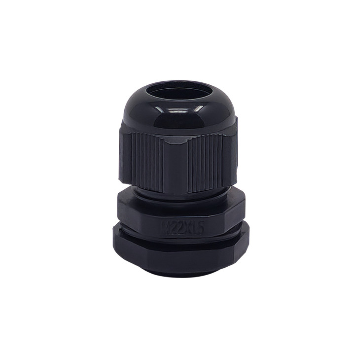 M22 melns plastmasas kabeļu ievads IP68 10-14mm
