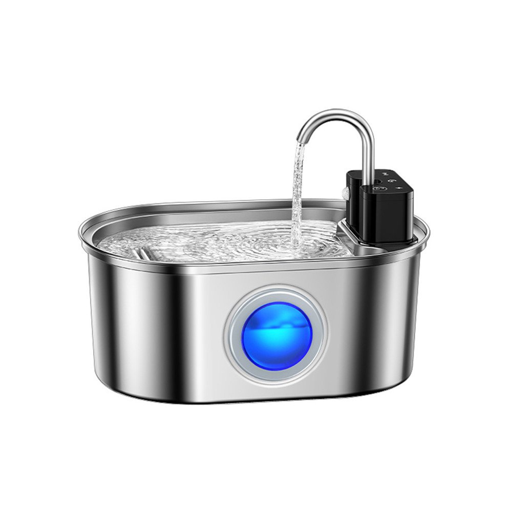Wireless stainless steel fountain/water dispenser for dogs and cats, 3.2 l, Rojeco