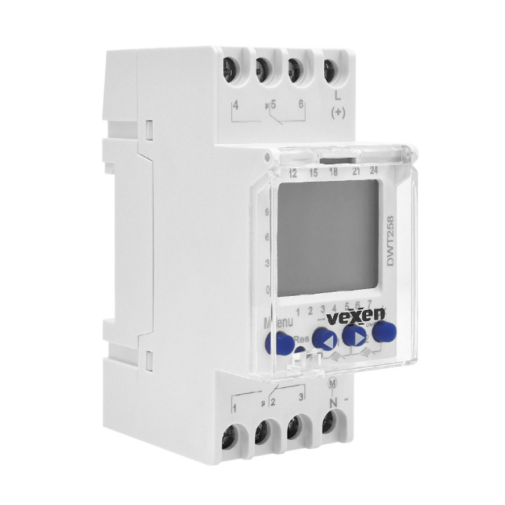 DWT258 Skaitmeninė savaitės laiko relė 2CO, 16A, AC230V