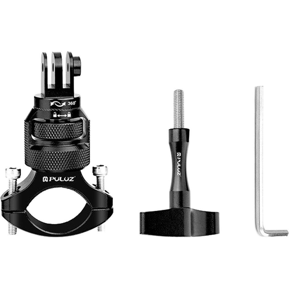 Alumiiniumist 360 PULUZ rooliratta kinnitus spordikaameratele (must)