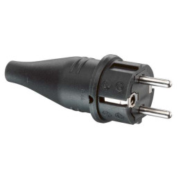 ABL резиновая вилка Schuko, 250V 16A IP44