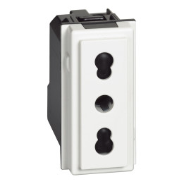 Itališkas standartinis lizdas 2P+E 16 A 250 Vac - atstumas nuo centro 19 mm ir 26 mm