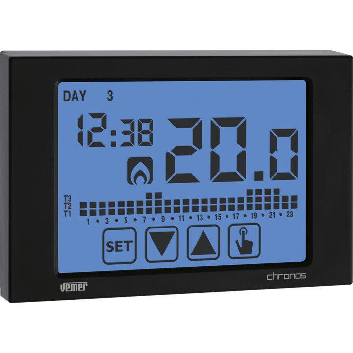 Chronos black 230v programmable thermost