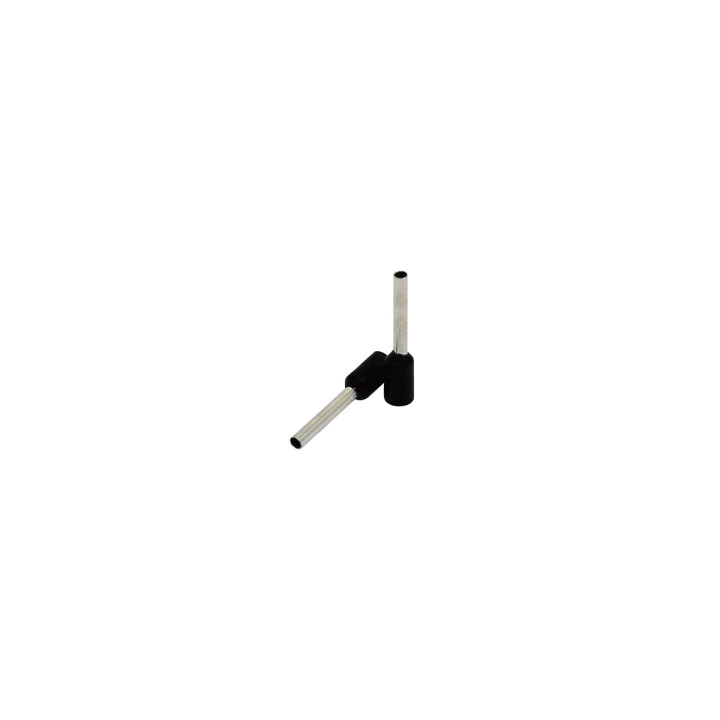 Izoliuota galinė įvorė 1,5mm2/10mm, juoda, 100 vnt.