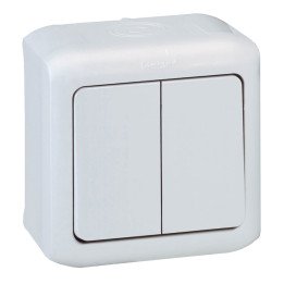 2 gang two-way switch Forix - surface mounting - 10 AX - 250 V - white