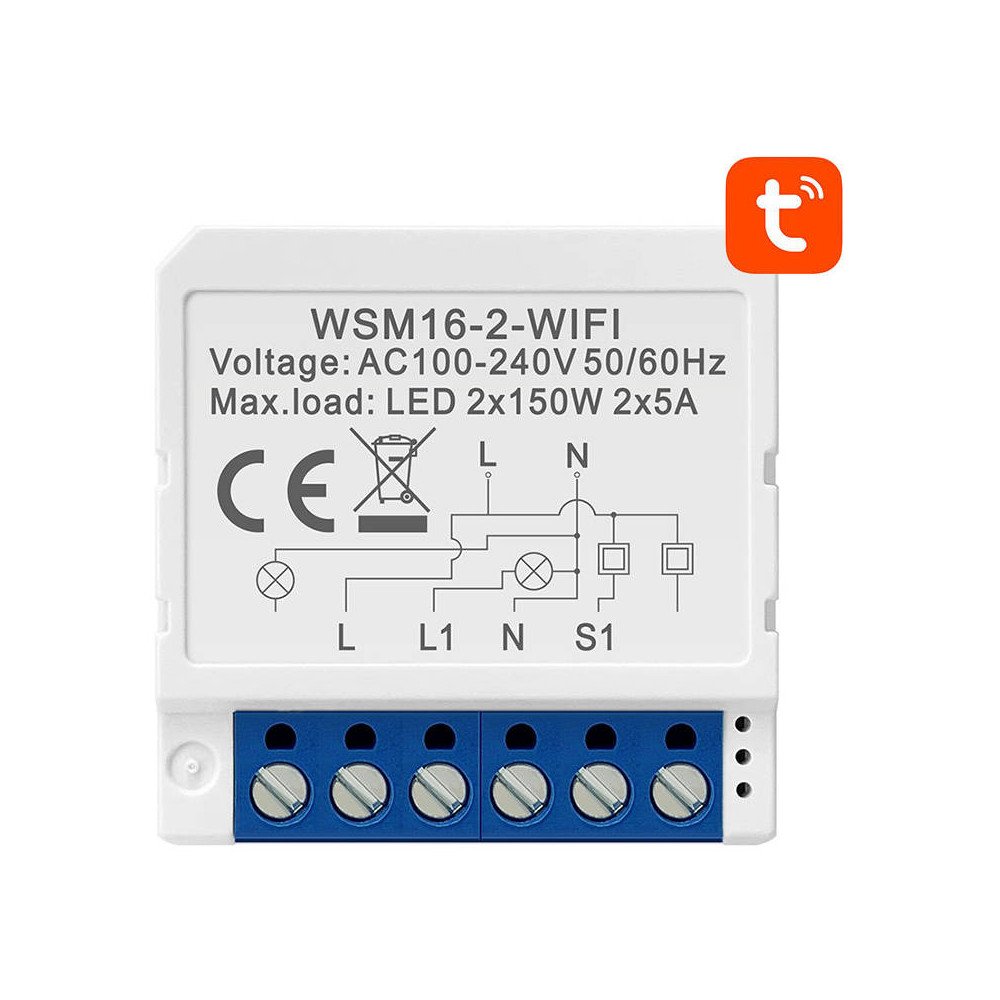 Smart Switch modulis WiFi Avatto WSM16-W2 TUYA