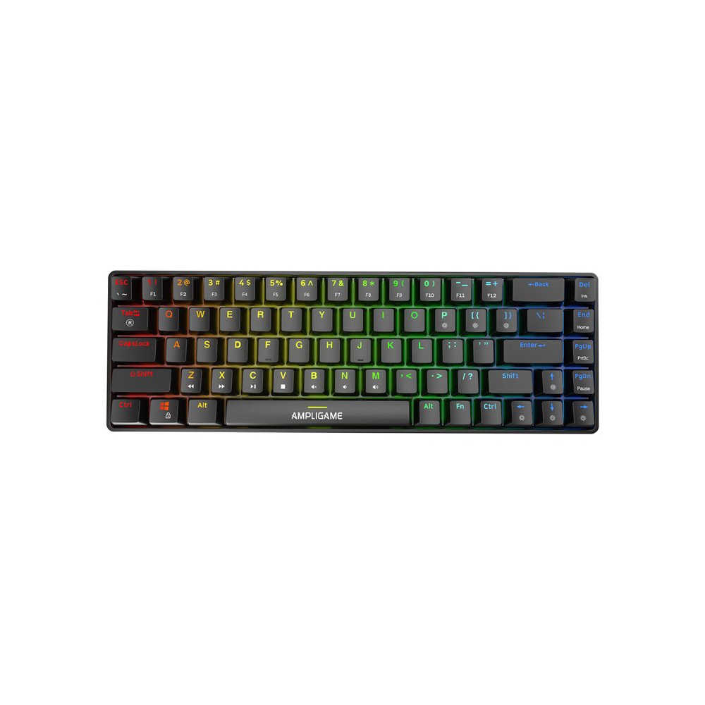 Fifine GK1 mehaniska tastatura, 65% RGB (melna)