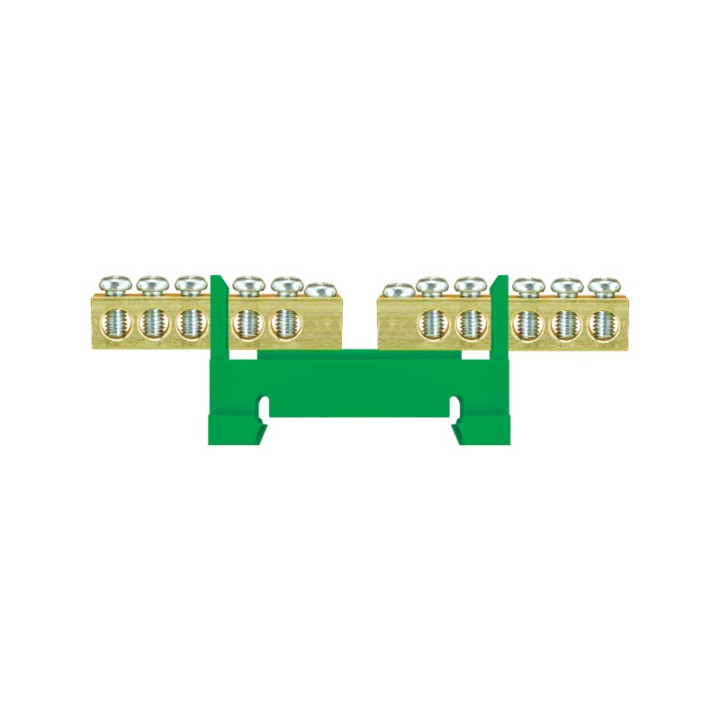 Spaile zaļa 2x5x16mm2 DIN sliedei