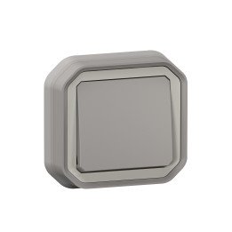 PLEXO 1 GANG 2-WAY SWITCH - GREY - FLUSH WITH CLAW