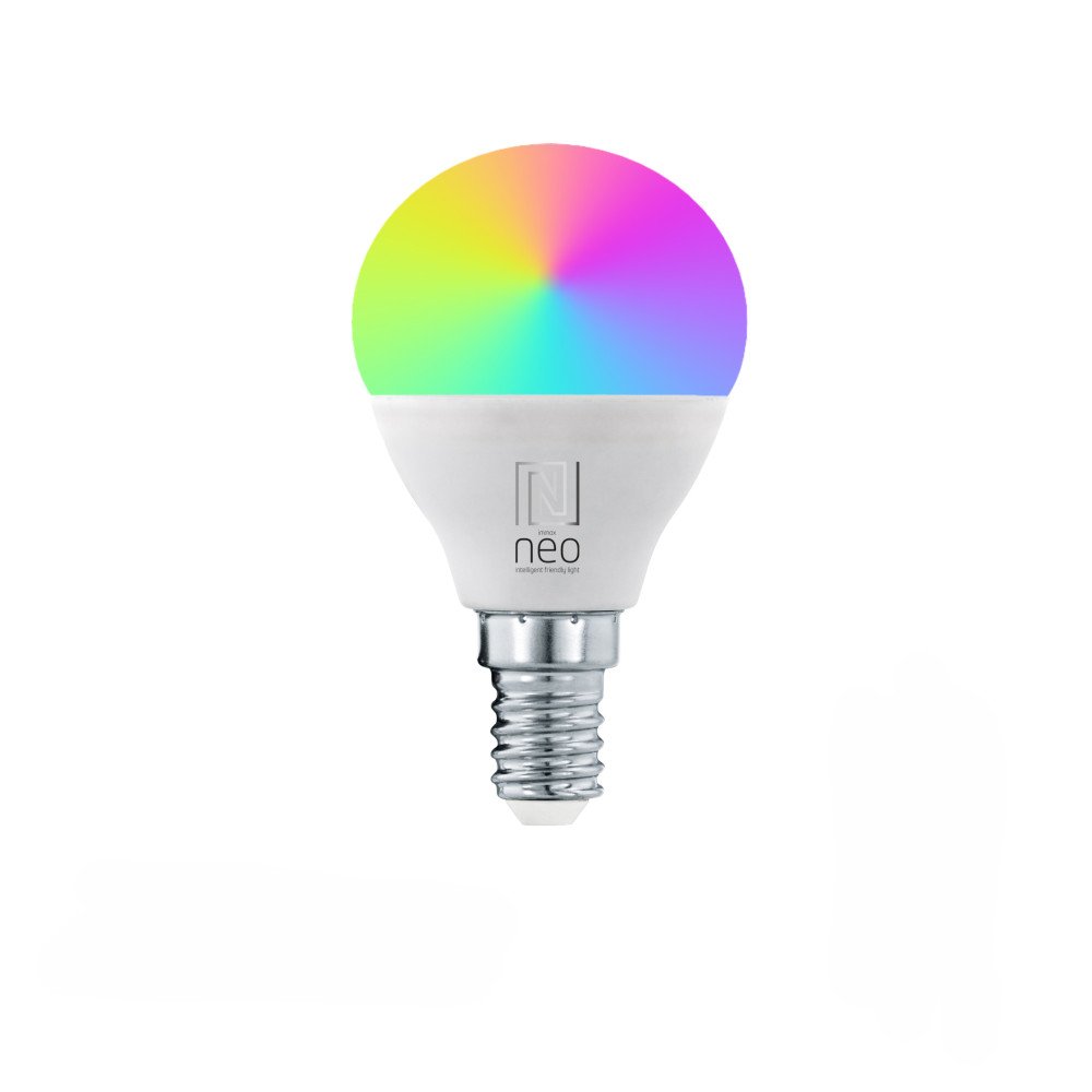Immax NEO LITE Smart LED lempute E14 6W RGB + CCT spalvota ir balta, pritemdoma, WiFi, P45