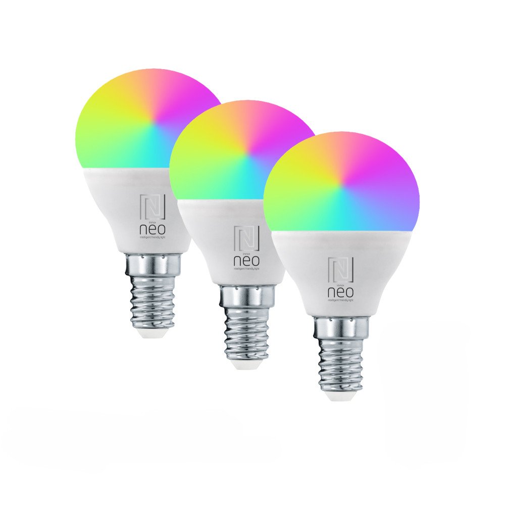 Immax NEO LITE Smart set 3x LED bulb E14 6W RGB + CCT color and white, dimmable, WiFi, P45