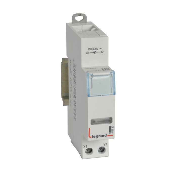 LED indikatorius - baltas 110/400 V - 1 modulis