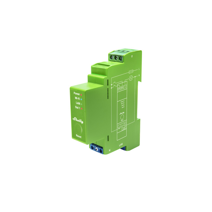 Shelly PRO Dimmer 1PM WiFi + Ethernet 1 grupas viedais releja slēdzis ar DIN sliedes atbalstu