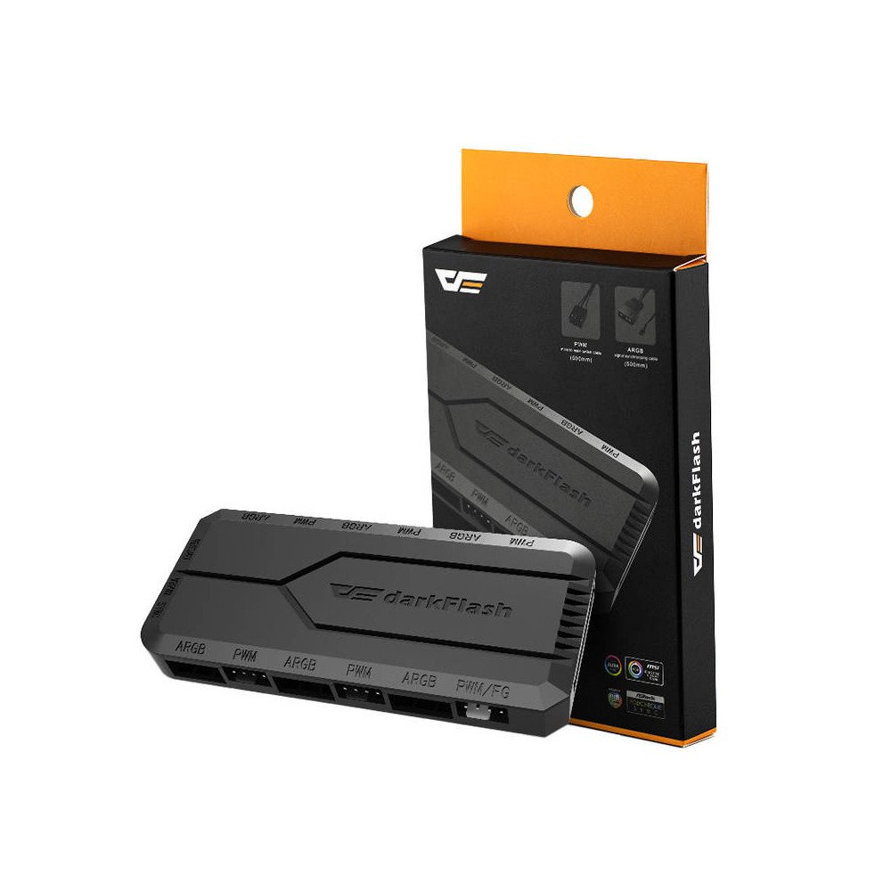 Ventilaatori juhtkarp arvutile Darkflash RC2 RGB PWM + kaugjuhtimispult (must)