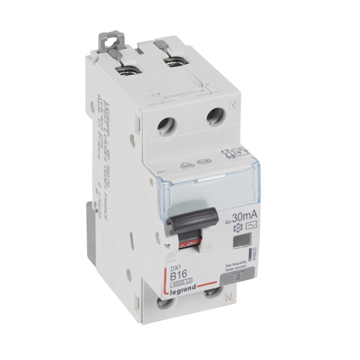 DX3 pārvada slēdzis 1P+N B 16 A 30mA AC