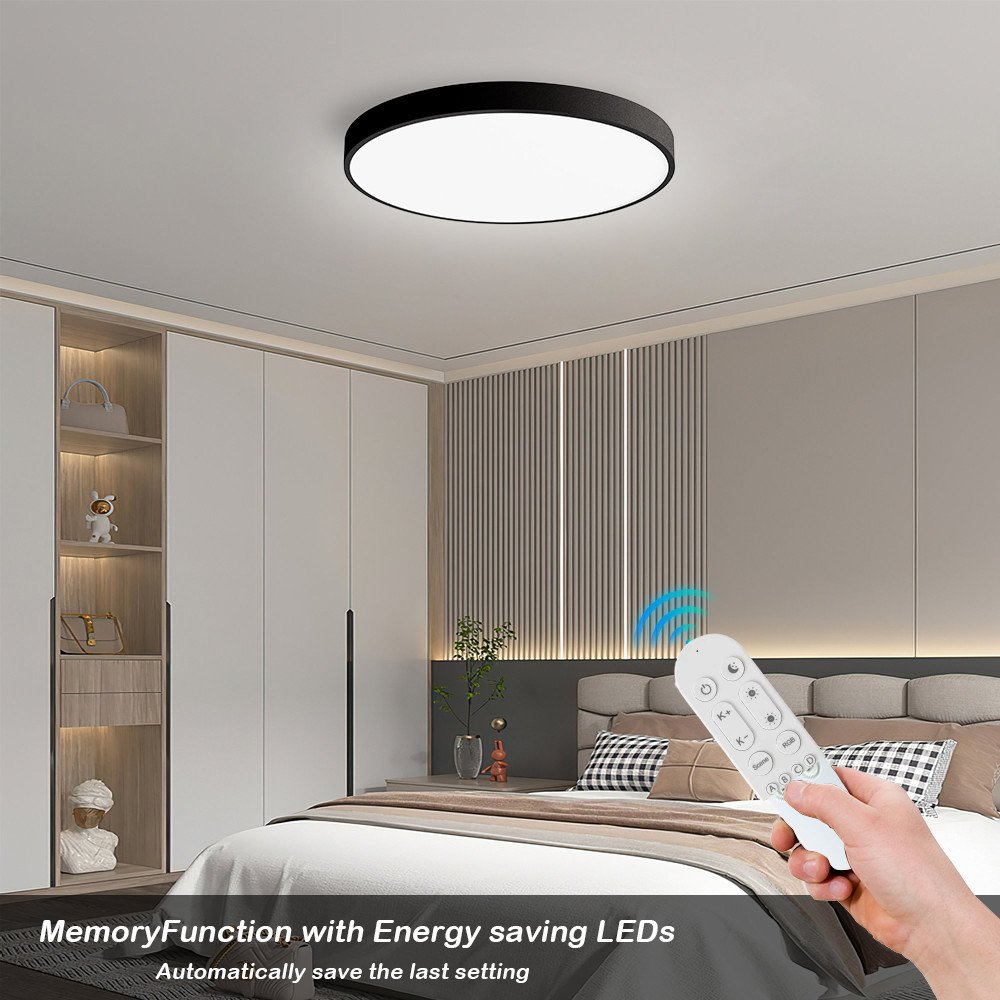 Immax NEO LITE SEMPLICI Smart Ceiling Light melns 50cm 48W 3468 lm Tuya WiFi BEACON