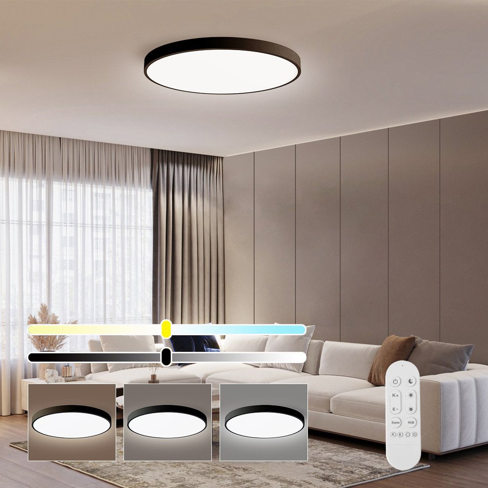 Immax NEO LITE SEMPLICI Smart griestu gaisma melna 60cm 60W 4500lm Tuya WiFi BEACON