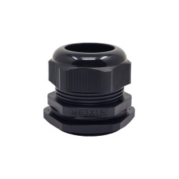 M63 mustast plastikust kaabli tihend, IP68, 37-44mm