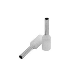 Izoliuota galinė įvorė 0,5mm2/8mm, balta, 100 vnt.