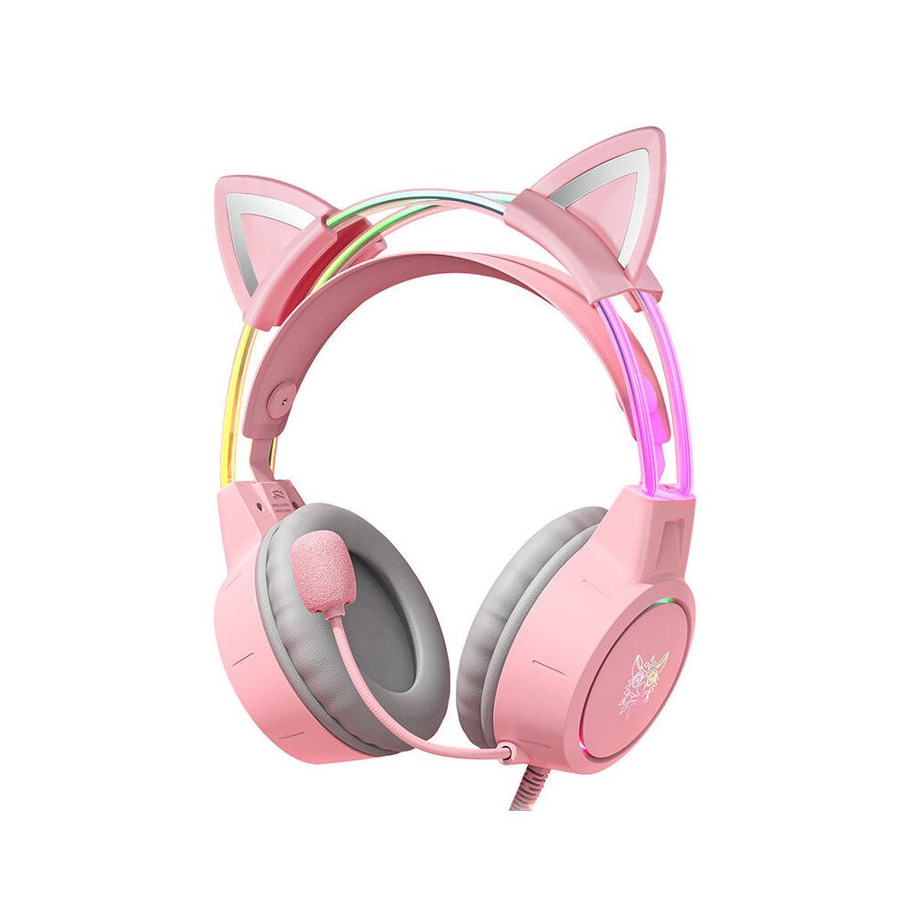ONIKUMA X15Pro Gaming Headphones Pink/Cat Ears