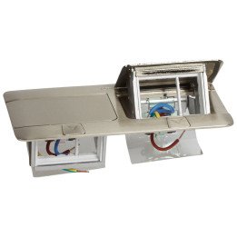 Pop-up box to be equipped - 2 x 3 modules - brushed stainless steel finish