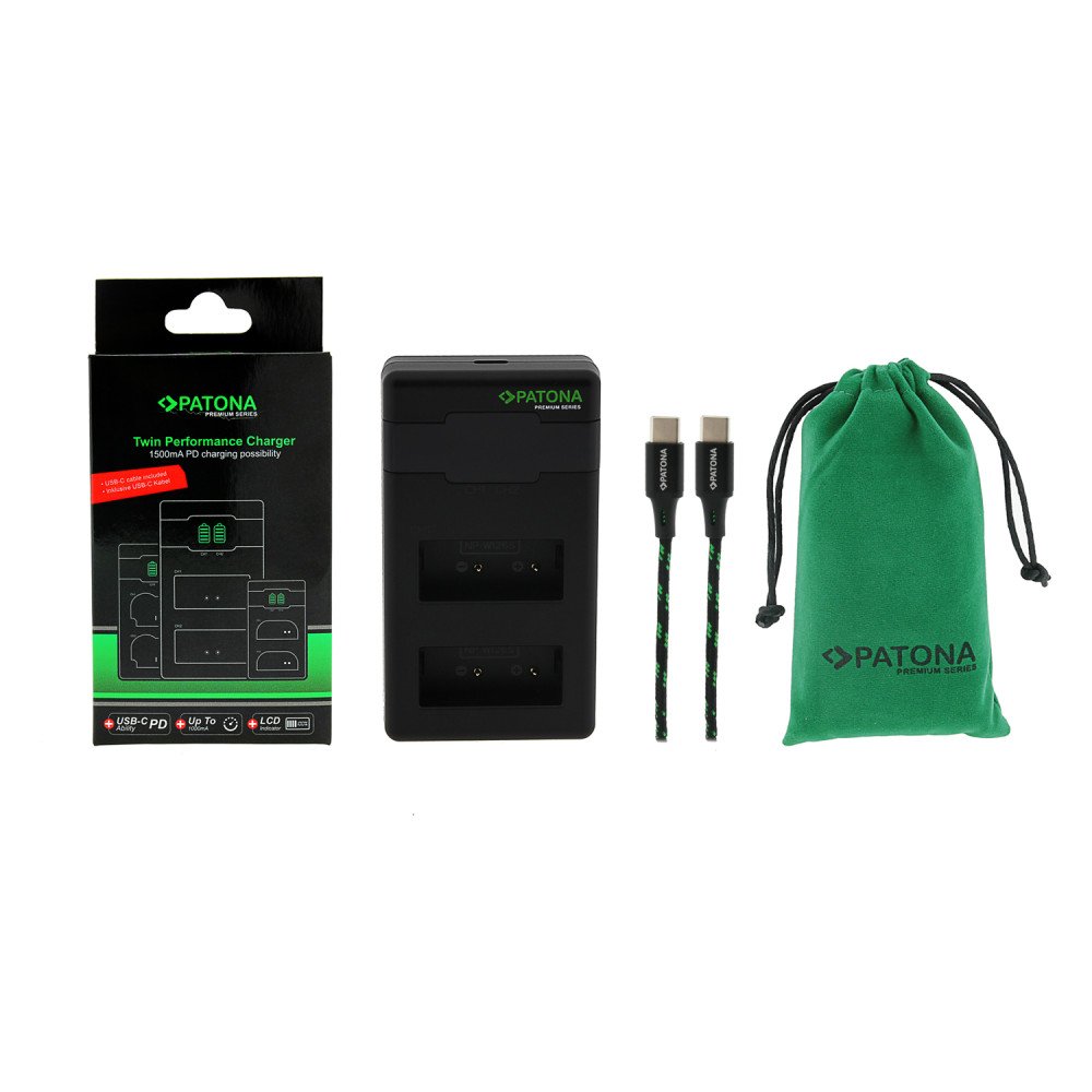 Ladetajs Dual Fuji NP-W126 + kabelis