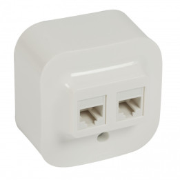 2 x RJ 45 lizdas Forix - paviršinis montavimas - IP 2X - UTP kat. 5e - baltas