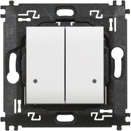 Double wireless light switch with 2 buttons to control 2 different connected devices for lights.