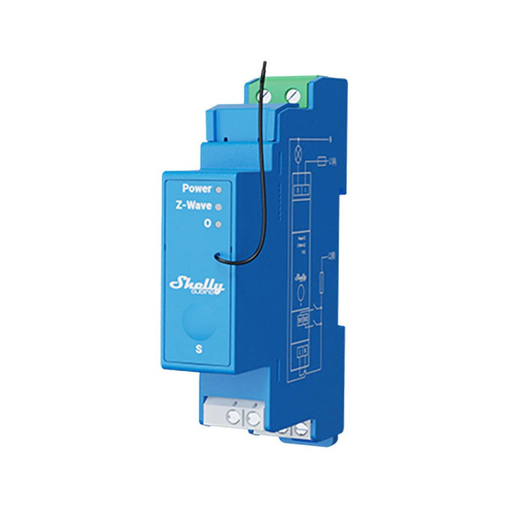 Shelly Qubino Pro 1 DIN sliedes relejs, 1 kanals, Z-Wave