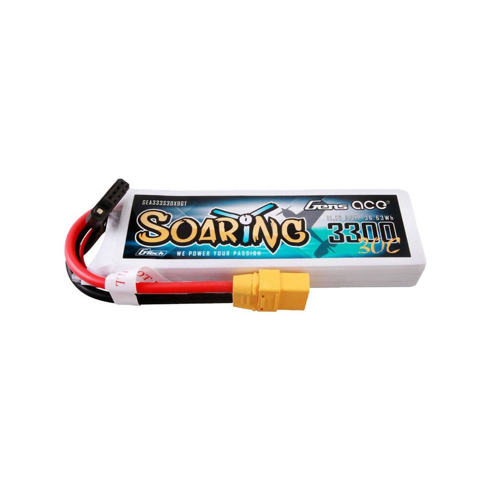Gens ace G-Tech Soaring 3300mAh 11.1V 30C 3S1P Lipo akku XT90-liittimella