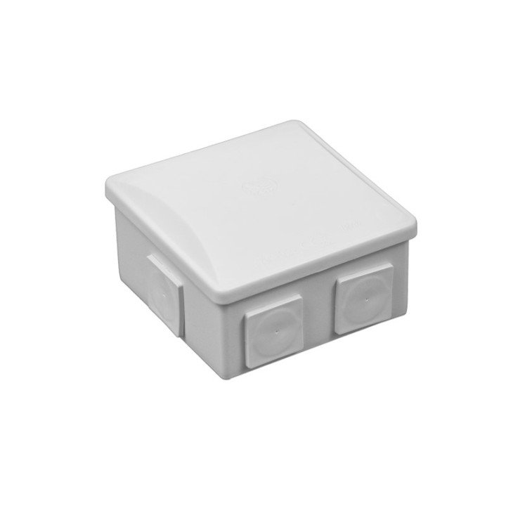 S-BOX коробка IP44, 80×80×40mm, квадратные вводы