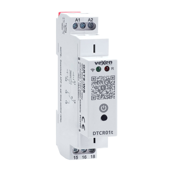 DTCR01t Daudzfunkcionāls WiFi TUYA laika relejs 1CO 16A AC/DC 110-230V