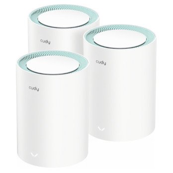 KOKO KODIN WI-FI-JARJESTELMA MESH M1300 (3-PACK) 2,4 GHz, 5 GHz, 300 Mbps + 867 Mbps CUDY