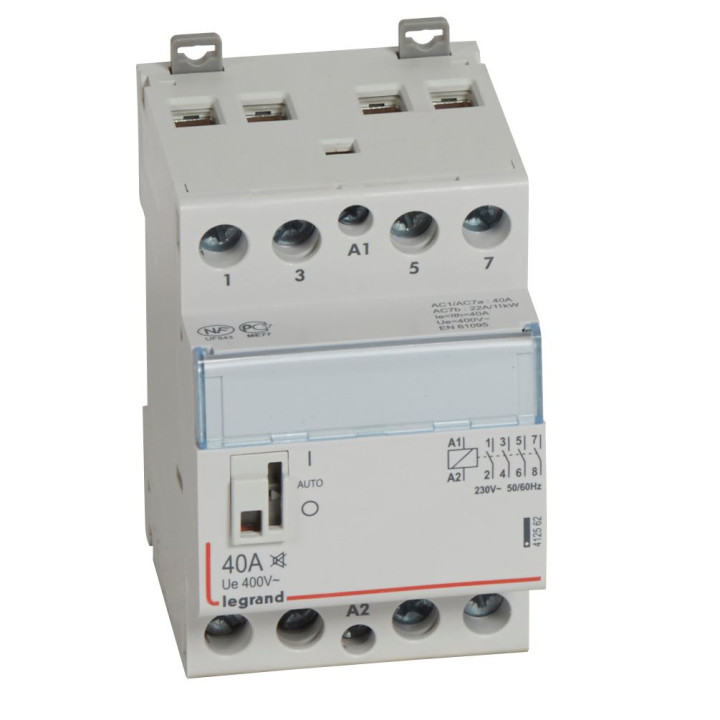 Power contactor CX - with 230 V coll and handle - 4P - 400 V - 40 A - silent