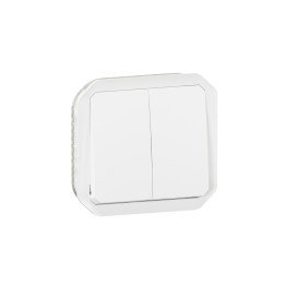 PLEXO 2 GANG 2-WAY SWITCH OR 2 GANG PUSH BUTTON - WHITE - MECHANISM