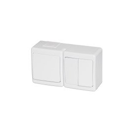BETA block surface switch + switch 1+1 white IP44