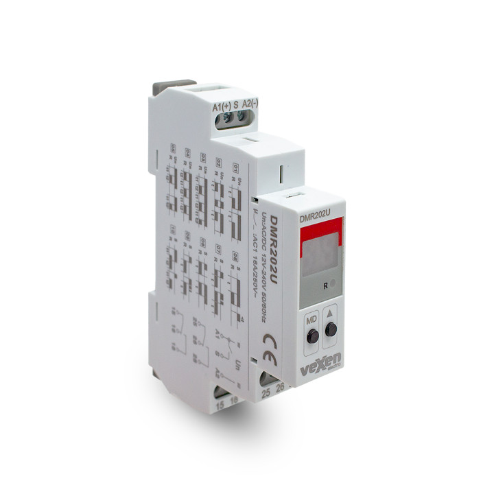 DMR202U Multifunktsionaalne digitaalne ajarelee 2CO 16A AC/DC 12-230V