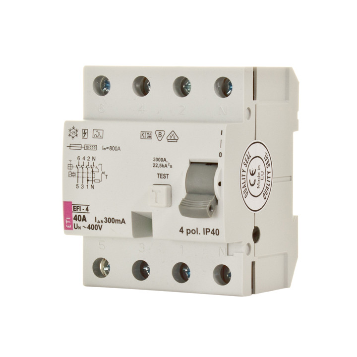 УЗО EFI-4 A 40A/0,5 (10кА)